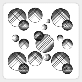 Monochrome geometric pattern with circles and lines. Magnet